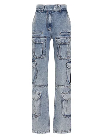 Givenchy High-rise Straight-leg Cargo Jeans In Clear Blue