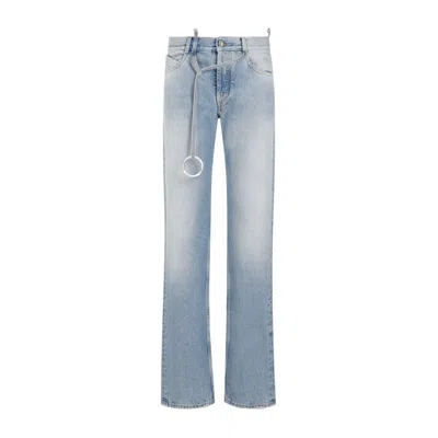 Attico The  Belted Jeans In Blue