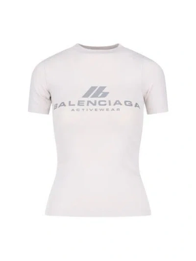 Balenciaga 'activewear' Stretch Jersey T-shirt In White