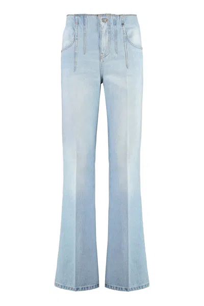 Victoria Beckham Alina Indigo Wash Camal Jean Pants In Denim