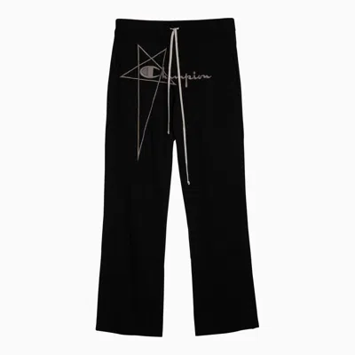 Shop Rick Owens Men's Cotton Dietrich Drawstring Jogging Trousers With Logo In Black