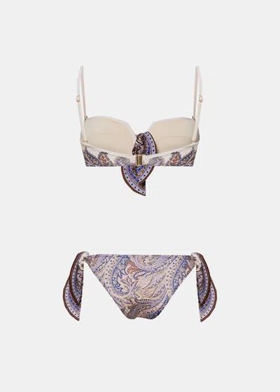 Shop Zimmermann Purple Ottie Scarf Tie Bikini In Multi