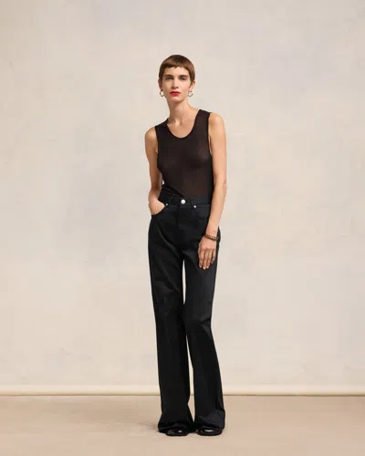 Shop Ami Alexandre Mattiussi Flare Fit Trousers Black