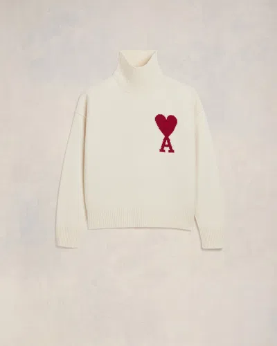 Ami Alexandre Mattiussi Red Ami De Coeur Sweater White Unisex