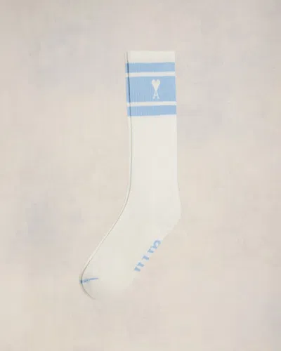 Shop Ami Alexandre Mattiussi Ami De Coeur Striped Socks Blue