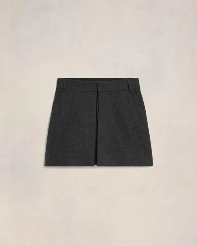 Shop Ami Alexandre Mattiussi Mini Skirt With Panels Grey In Dark Grey