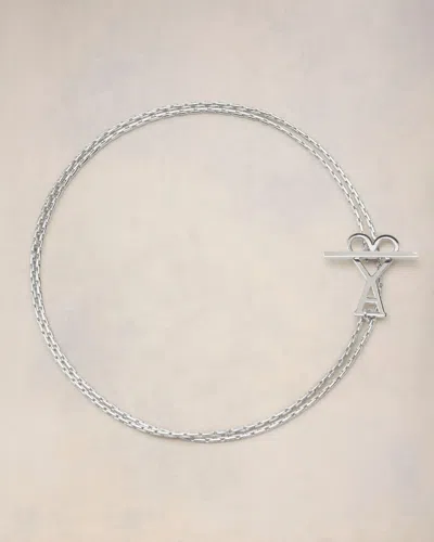 Ami Alexandre Mattiussi Ami De Coeur 2 In 1 Chain Necklace Silver Unisex