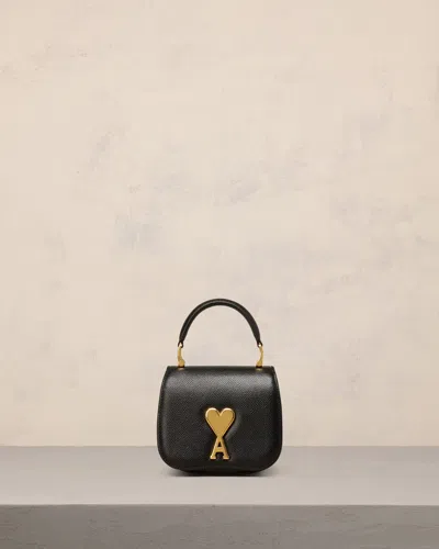 Ami Alexandre Mattiussi Ami Paris Ami De Coeur Logo Plaque Mini Tote Bag In Black