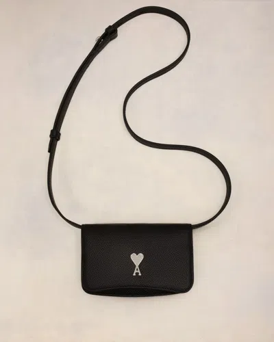 Ami Alexandre Mattiussi Paris Paris Strap Card Holder Black Unisex