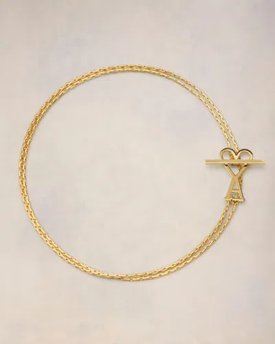 Ami Alexandre Mattiussi Ami De Coeur 2 In 1 Chain Necklace Gold Unisex
