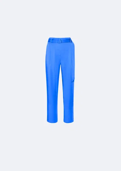 Lapointe Satin Belted Cropped Pant In Astral