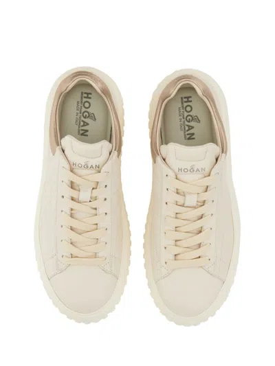 Shop Hogan Sneaker H-stripes In Beige