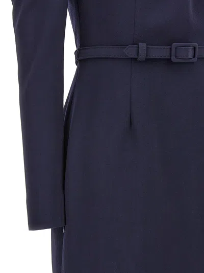 Alessandra Rich Crepe Dress With Belt And Shoulder Pads