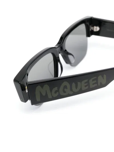 Alexander Mcqueen Modern Rectangular Sunglasses Thick Temples