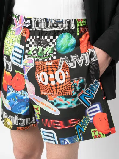 Ambush Graphic-print Elasticated-waistband Shorts