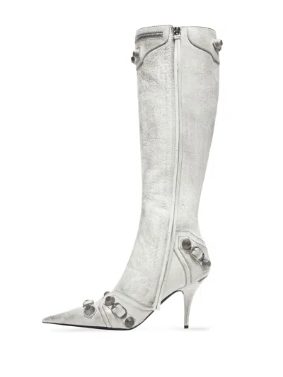 Balenciaga Cagole 90mm Metallic Leather Boots