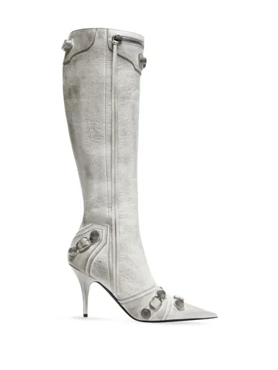 Balenciaga Cagole 90mm Metallic Leather Boots
