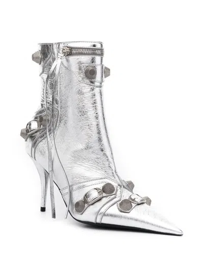 Balenciaga Cagole 90mm Metallic Ankle Boots