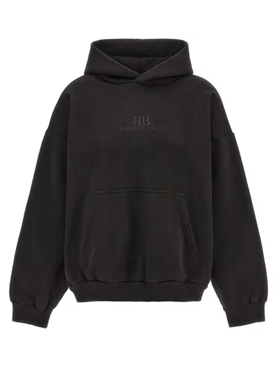 Shop Balenciaga Logo Embroidery Hoodie