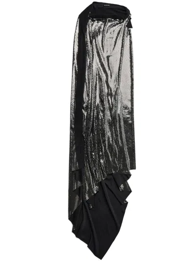 Balenciaga Draped Back Midi Dress With Metallic Effect