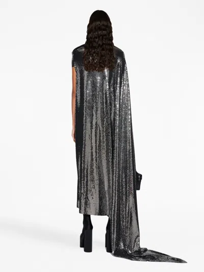 Balenciaga Draped Back Midi Dress With Metallic Effect