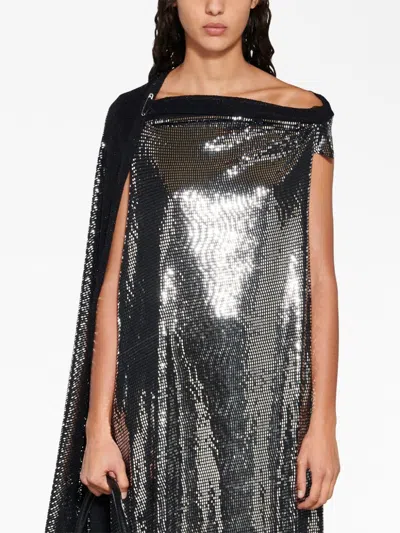 Balenciaga Draped Back Midi Dress With Metallic Effect
