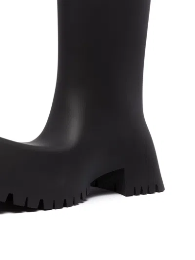 Balenciaga Sculptural Black Boots With Chunky Sole