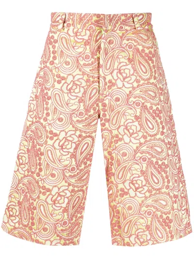 Bluemarble Embroidered Knee-length Wide Leg Shorts