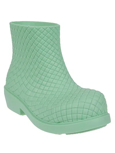 Bottega Veneta Woman Ankle Boots Light Green Size 8 Rubber
