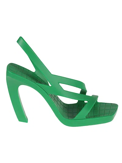 Bottega Veneta Green Jimbo Heeled Sandals In Multi