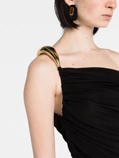 Bottega Veneta One-shoulder Asymmetric Embellished Satin-jersey Midi Dress