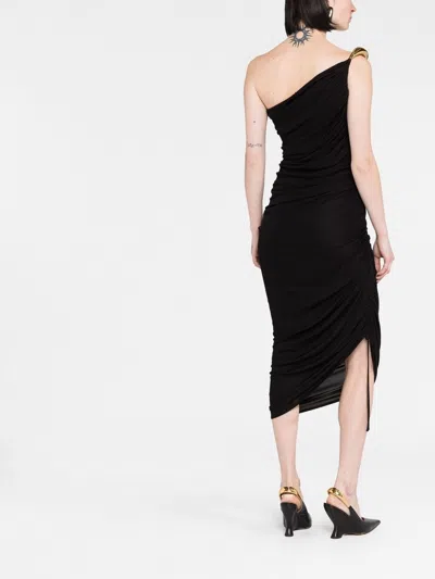 Bottega Veneta One-shoulder Asymmetric Embellished Satin-jersey Midi Dress