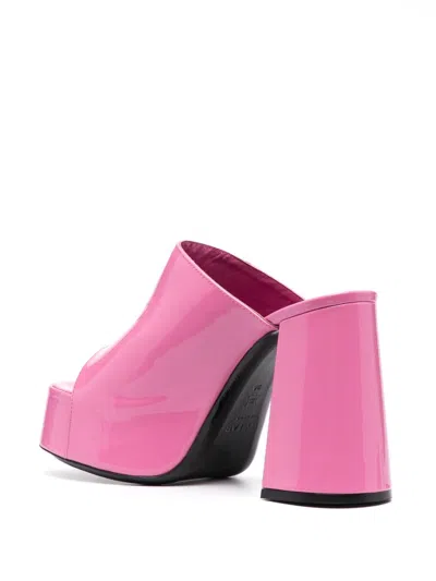 By Far Pink Brad Patent Leather Heels