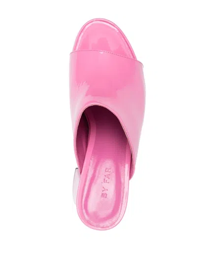By Far Pink Brad Patent Leather Heels