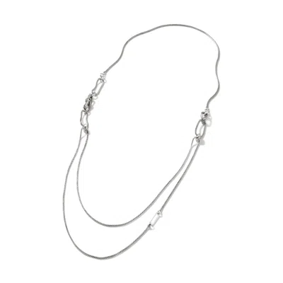 John Hardy Sterling Silver Asli Classic Chain Link Sautoir Necklace In Multicolor