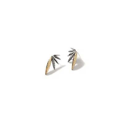 John Hardy Carved Chain Palu Stud Earring In Silver & Gold