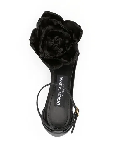 Dolce & Gabbana Keira 105 Satin Bow Sandals In Patent Leather