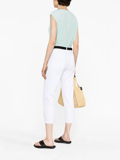 Dondup Cropped Cotton-blend Denim Jeans With Button Detailing