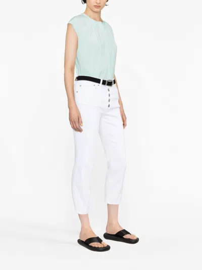 Dondup Cropped Cotton-blend Denim Jeans With Button Detailing