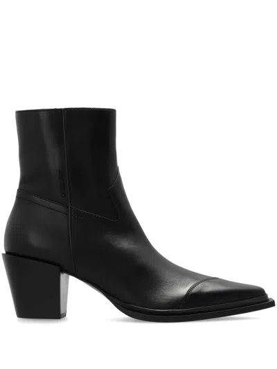 Jimmy Choo Black Leather Boots In Black