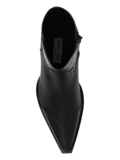 Jimmy Choo Black Leather Boots In Black