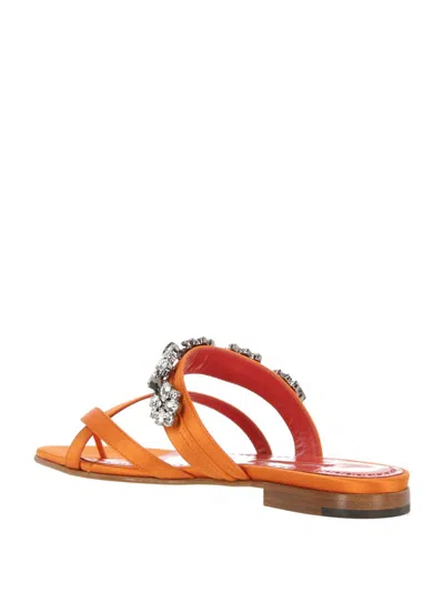 Manolo Blahnik Susa Crossover Straps Sandals In Dora