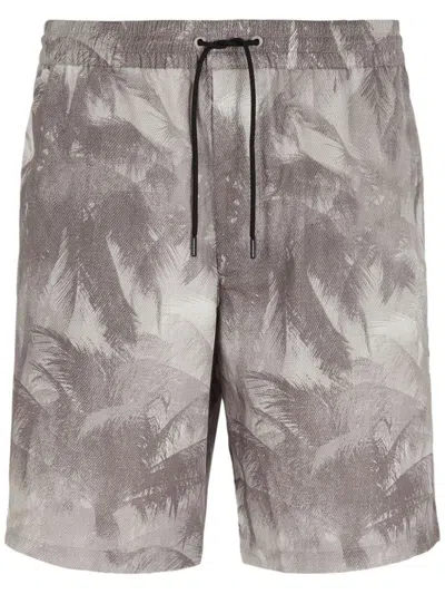 Shop Emporio Armani Printed Cotton Blend Shorts