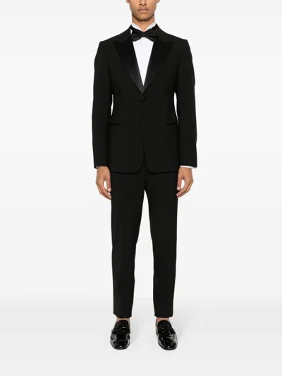 Shop Emporio Armani Wool Single Breasted Suit