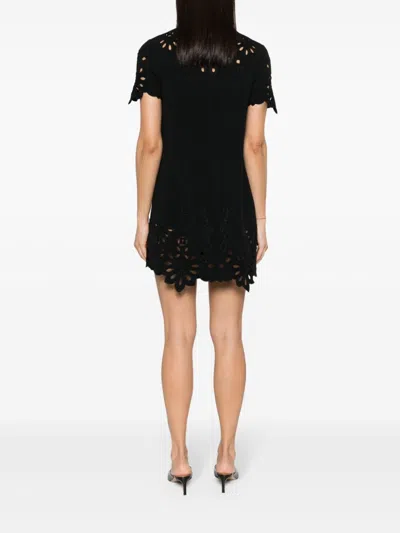 Shop Ermanno Scervino Embroidered Cotton Short Dress