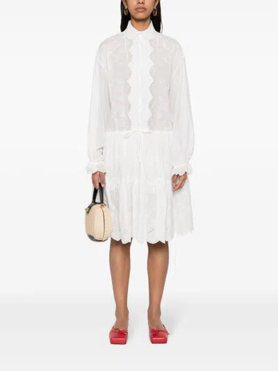 Ermanno Scervino Floral-embroidery Mini Dress