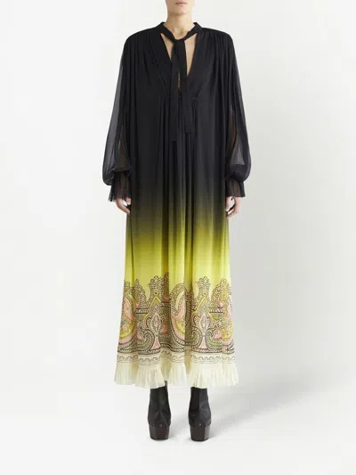 Etro Gradient Effect Paisley-print Silk Dress