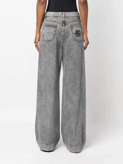 Shop Etro Wide Leg Cotton Jeans