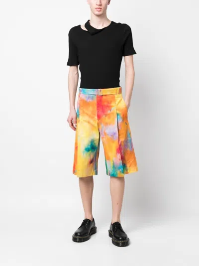 Etudes Studio Tie-dye-print Pleated Wide-leg Shorts