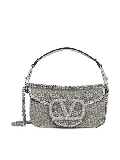 Shop Valentino Garavani Handbags In Crystal Silver/silver/crystal